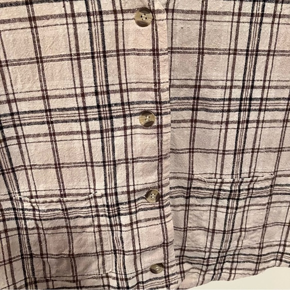 VTG Silk Exchange Silk Vest Sz XL Brown Nubby Plaid Button Front Cottagecore - Picture 5 of 7